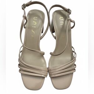 Unisa Nude Strappy Block Heel Sandals